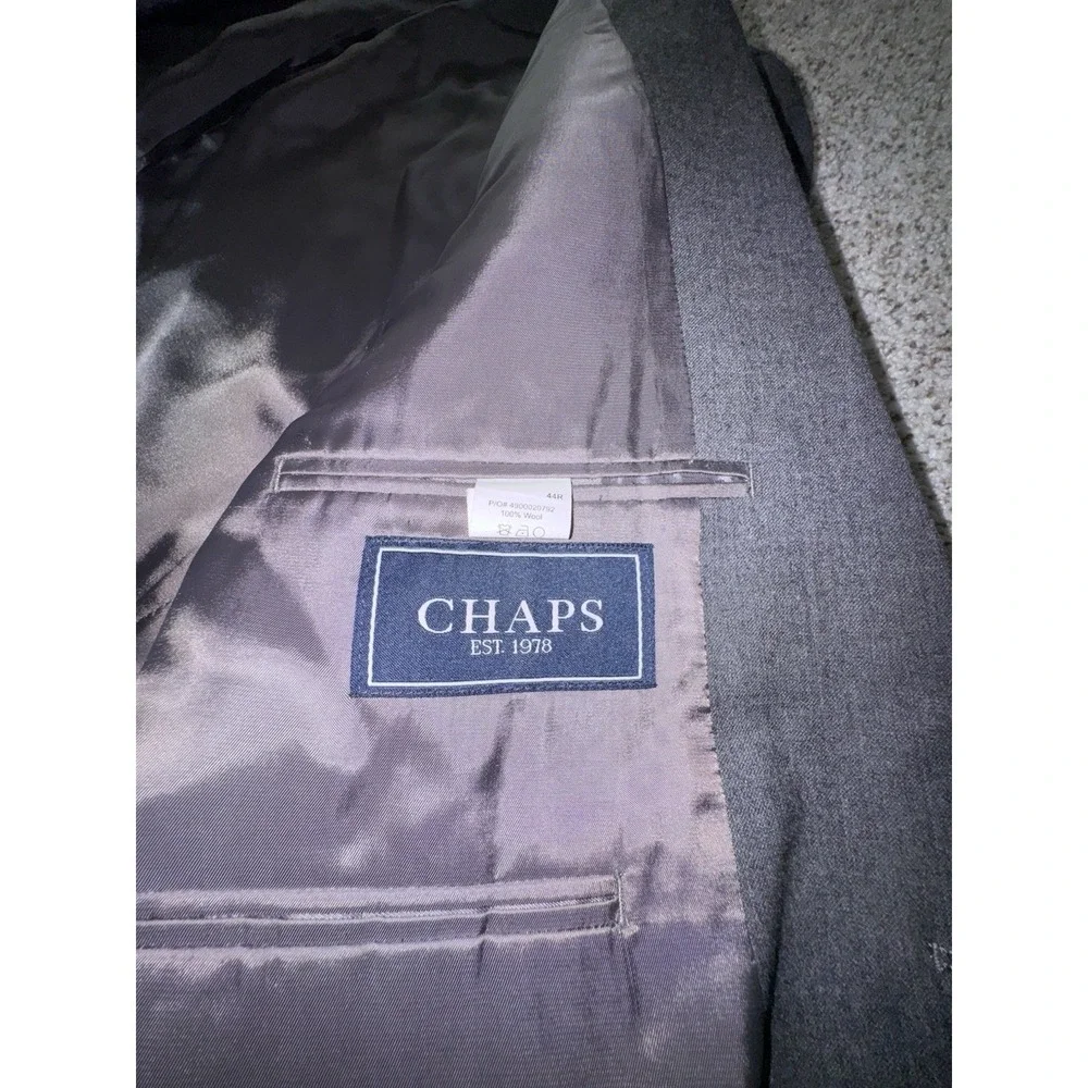 Chaps Men's Dark Gray Suit Jacket Blazer 100% Wool – Size 44R
